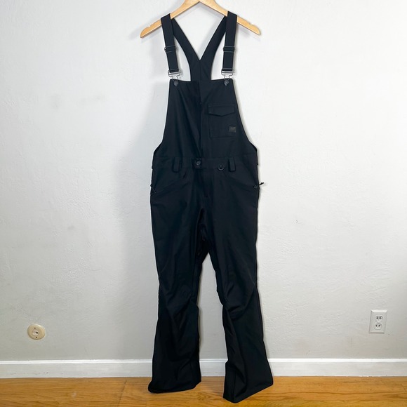 Volcom Swift Bib Overall Snow Pants Black Slim Leg Snowboard Women's Size Large - Picture 1 of 13